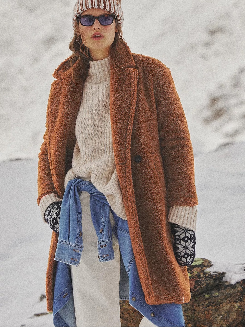 Anthropologie Maeve the Silas Sherpa Teddy Bear Coat XS